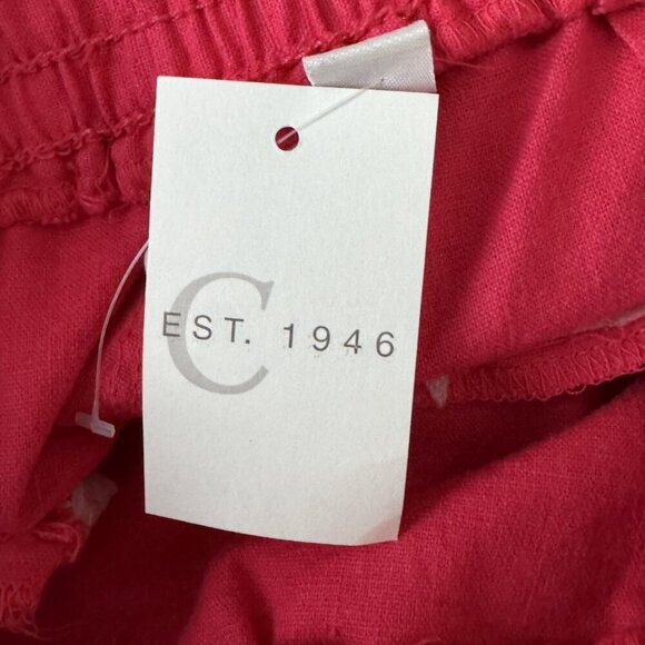 C Est 1946 Linen Pull On Shorts Womens size 14W 16W Hot Pink NWT - Picture 3 of 6